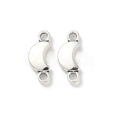 Tibetan Style Alloy Crescent Moon Connector Charms TIBE-S324-09AS-1