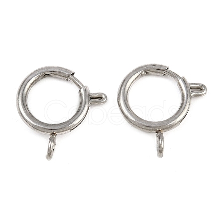 304 Stainless Steel Spring Ring Clasps STAS-B095-05G-P-1