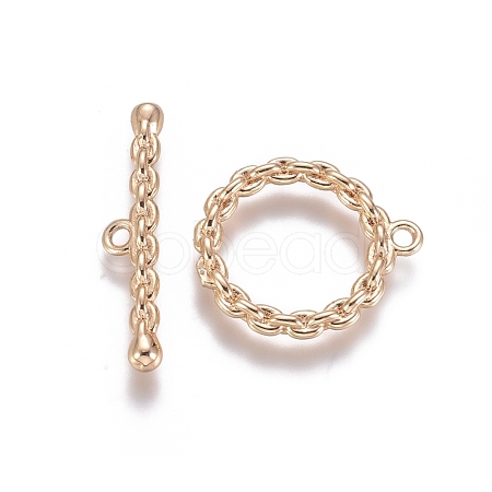 Brass Toggle Clasps KK-G381-07G-1