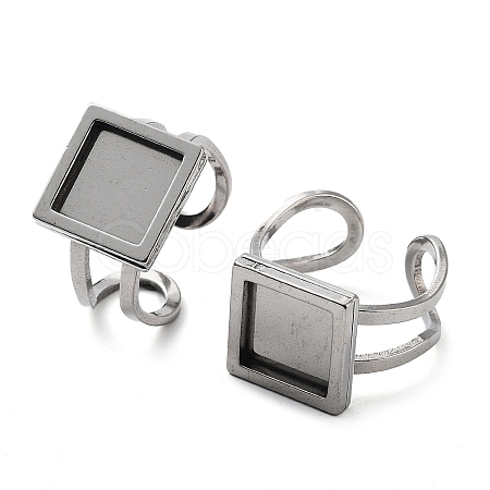 Non-Tarnish 304 Stainless Steel Cuff Pad Ring Settings STAS-M333-05P-1