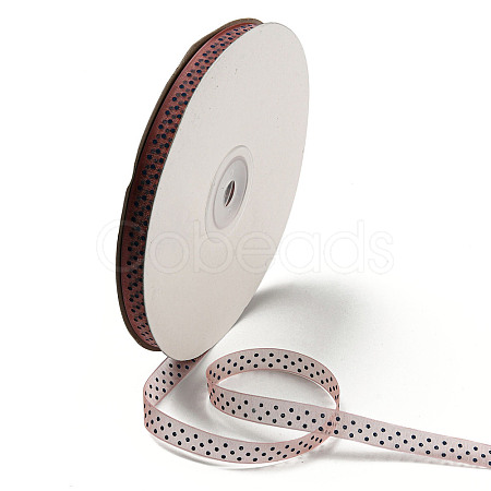 100 Yards Polka Dot Print Nylon Ribbons OCOR-G014-01C-1