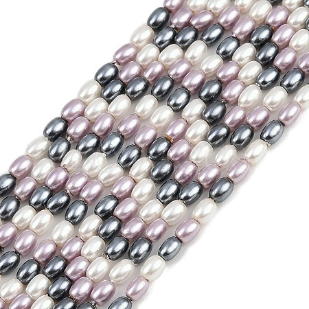 Electroplated Shell Pearl Beads Strands BSHE-H113-06B-04-1