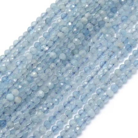 Natural Aquamarine Beads Strands G-E411-19A-2mm-1