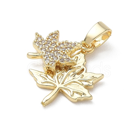Brass Micro Pave Clear Cubic Zirconia Pendants KK-A299-17G-1