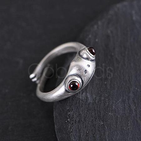 Frog Alloy with Natural  Red Corundum Cuff Rings FS-WGCE30D-01-1