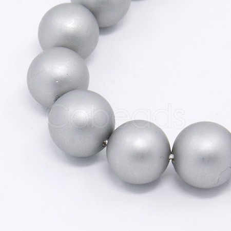 Round Shell Pearl Frosted Beads Strands X-BSHE-I002-8mm-223-1