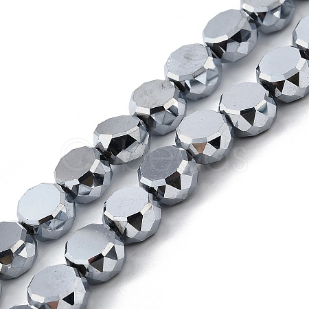Electroplate Glass Beads Strands X-EGLA-L045-G-FP01-1
