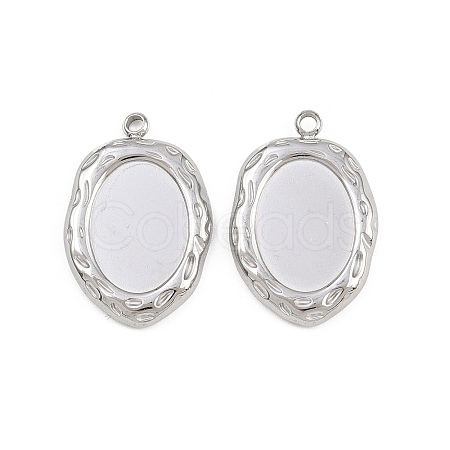 304 Stainless Steel Pendant Cabochon Settings STAS-L303-30P-1