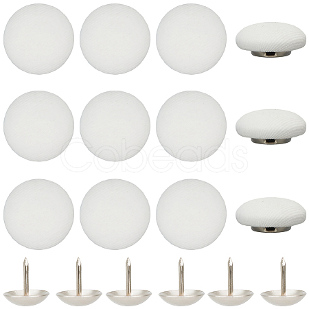 36Pcs Flat Round Cloth Cap Nail Buttons BUTT-CY0001-34B-1