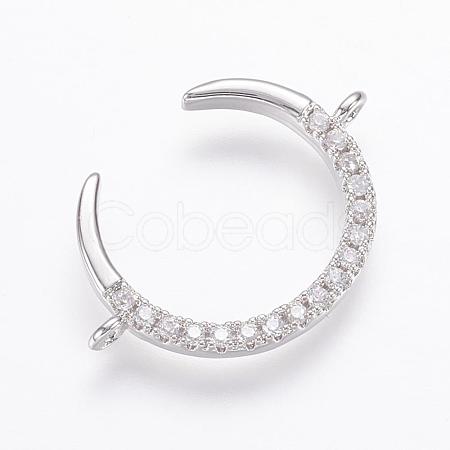 Brass Micro Pave Cubic Zirconia Links ZIRC-G109-56P-NR-1