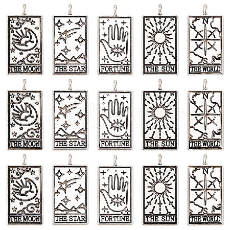 30Pcs 5 Style Tibetan Style Alloy Pendants FIND-SC0003-74-1