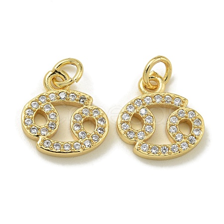 Rack Plating Brass Micro Pave Cubic Zirconia Pendants KK-K386-02J-G-1