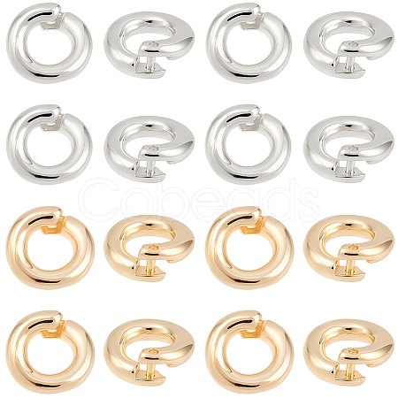 20Pcs 2 Colors Brass Locking Jump Rings KK-BBC0023-07A-1