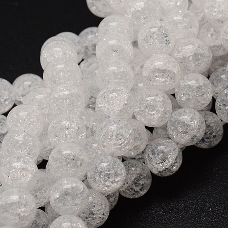 Crackle Glass Round Beads Strands X-CCG-E001-4mm-04-1