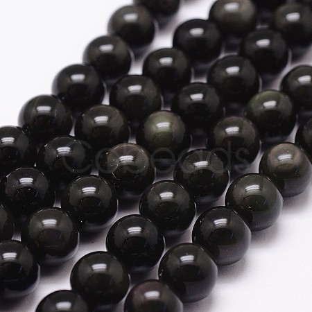 Natural Rainbow Obsidian Beads Strands G-D838-6mm-04-1