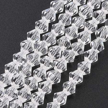 Imitate Austrian Crystal Bicone Glass Beads Strands GLAA-F029-4x4mm-13-1