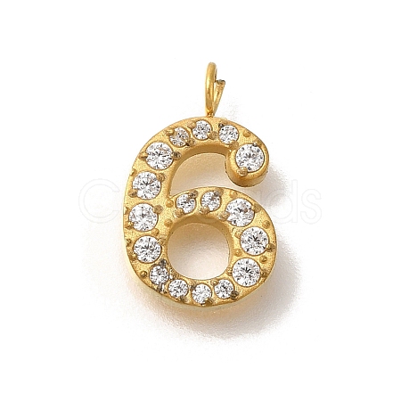 Ion Plating(IP) 304 Stainless Steel Micro Pave Cubic Zirconia Pendants STAS-H228-01G-06-1