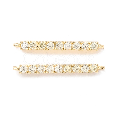 Rack Plating Brass Micro Pave Cubic Zirconia Connestor Charms KK-D073-03G-01-NR-1
