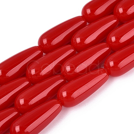 Opaque Glass Beads Strands GLAA-Q113-03A-C02-1