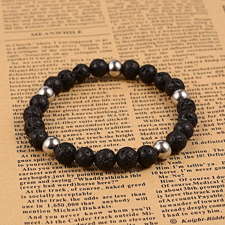 Natural Gemstone Beaded Stretch Bracelets BJEW-F188-01B-1