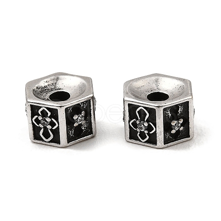 Brass Cubic Zirconia Beads KK-K346-08AS-1