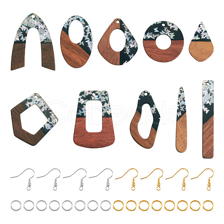 DIY Two Tone Dangle Earring Making Kit DIY-TA0009-01C-1