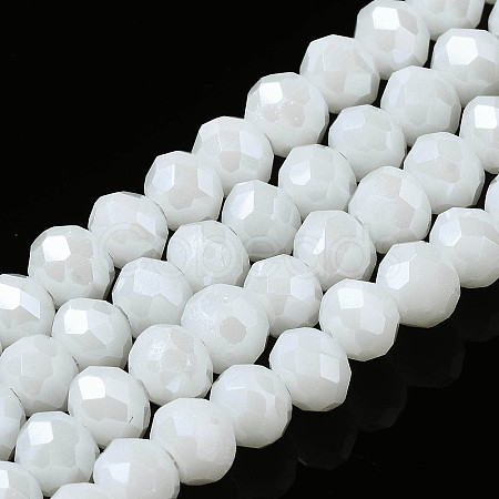 Electroplate Glass Beads Strands EGLA-A034-P6mm-A02-1