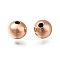 Rack Plating Brass Beads, Long-Lasting Plated, Lead Free & Cadmium Free, Round, Rose Gold, 6x5.5mm, Hole: 1.4mm