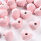 Acrylic Beads, Rubberized Style, Half Drilled Beads, Heart, Pink, 14.5x18.5x13.5mm, Hole: 3.5mm