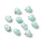 Sparkle Opaque Resin Charms, with Golden Tone Brass Findings, Pearlized, Cat Head, Light Cyan, 11.5x10.5x8mm, Hole: 1.5mm