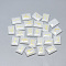 Spray Painted Glass Cabochons, Rectangle with Runes/Futhark/Futhorc, WhiteSmoke, 19~20x14~15x4.5~6mm, 25pcs/set