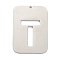 Non-Tarnish 304 Stainless Steel Pendants, Rectangle with Alphabet, Hollow, Letter.T, 32x22x1mm, Hole: 1.5mm