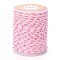 4-Ply Polycotton Cord Metallic Cord, Handmade Macrame Cotton Rope, for String Wall Hangings Plant Hanger, DIY Craft String Knitting, Pink, 1.5mm, about 4.3 yards(4m)/roll