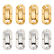 Unicraftale 8 Sets 2 Colors 304 Stainless Steel Fold Over Clasps, Oval, Mixed Color, 19x9x3mm, Hole: 2x3.5mm, 4 Sets/color