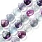 Natural Fluorite Beads Strands, Top Drilled, Teardrop, 8.5x8.5x5mm, Hole: 0.9mm, about 25pcs/strand, 8.27 inch(21cm)