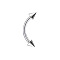 Titanium Alloy Curved Barbells Eyebrow Rings with Spikes, Stainless Steel Color, 3mm, Rod Length: 8mm