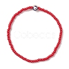 Glass Seed & Alloy Enamel Evil Eye Beaded Stretch Bracelet BJEW-JB09427-3