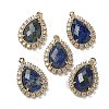 Natural Lapis Lazuli Faceted Teardrop Pendants G-I375-01G-15-1
