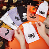 24Pcs 6 Colors  Halloween Burlap Packing Pouches Drawstring Bags ABAG-BC0001-49-3