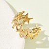 Adjustable 304 Stainless Steel Cuff Open Rings for Women RJEW-Z122-03G-02-3