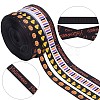 4 Rolls 4 Styles Halloween Theme Polyester Ribbon OCOR-GF0002-62-6