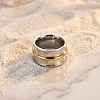 304 Stainless Steel Wide Band Finger Rings WG759FC-01-3