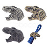 3Pcs 3 Colors Dinosaur Head Shaped Brass Beads KK-NB0002-95-1