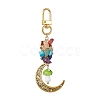 Alloy Hollow Moon & Lampwork Mushroom Pendant Decorations HJEW-JM01612-01-1
