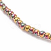 Glass Round Beaded Stretch Bracelet with Brass Heart for Women BJEW-JB08090-6