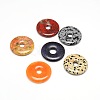 Donut/Pi Disc Natural Gemstone Pendants G-L234-40mm-M-1
