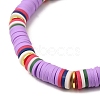 5Pcs 5 Color Polymer Clay Heishi Surfer Stretch Bracelets Set BJEW-JB09862-4