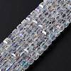 Electroplate Glass Beads Strands EGLA-D018-8x8mm-01-1