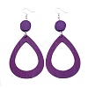 Trendy Teardrop Wood Dangle Earrings EJEW-F0090-07C-1