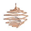 Cube Iron Resin Rhinestone Wire Pendants IFIN-I021-07KCG-2